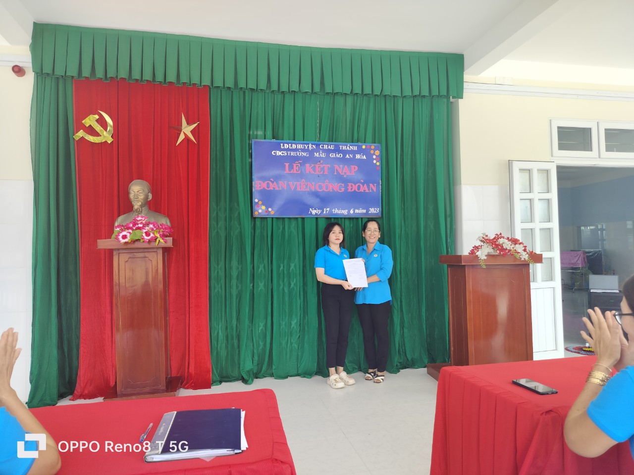 Lễ kết nạp Đoàn viên công đoàn Trường Mẫu Giáo An Hóa